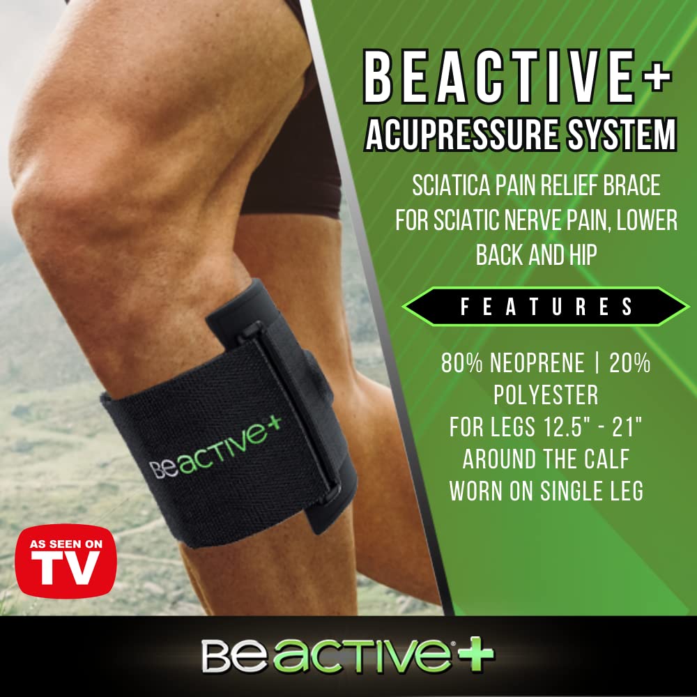 BeActive Plus Acupressure System - Sciatica Pain Relief Brace For Sciatic Nerve Pain, Lower Back,  Hip- Knee Brace With Pressure Pad Targeted Compression - Unisex