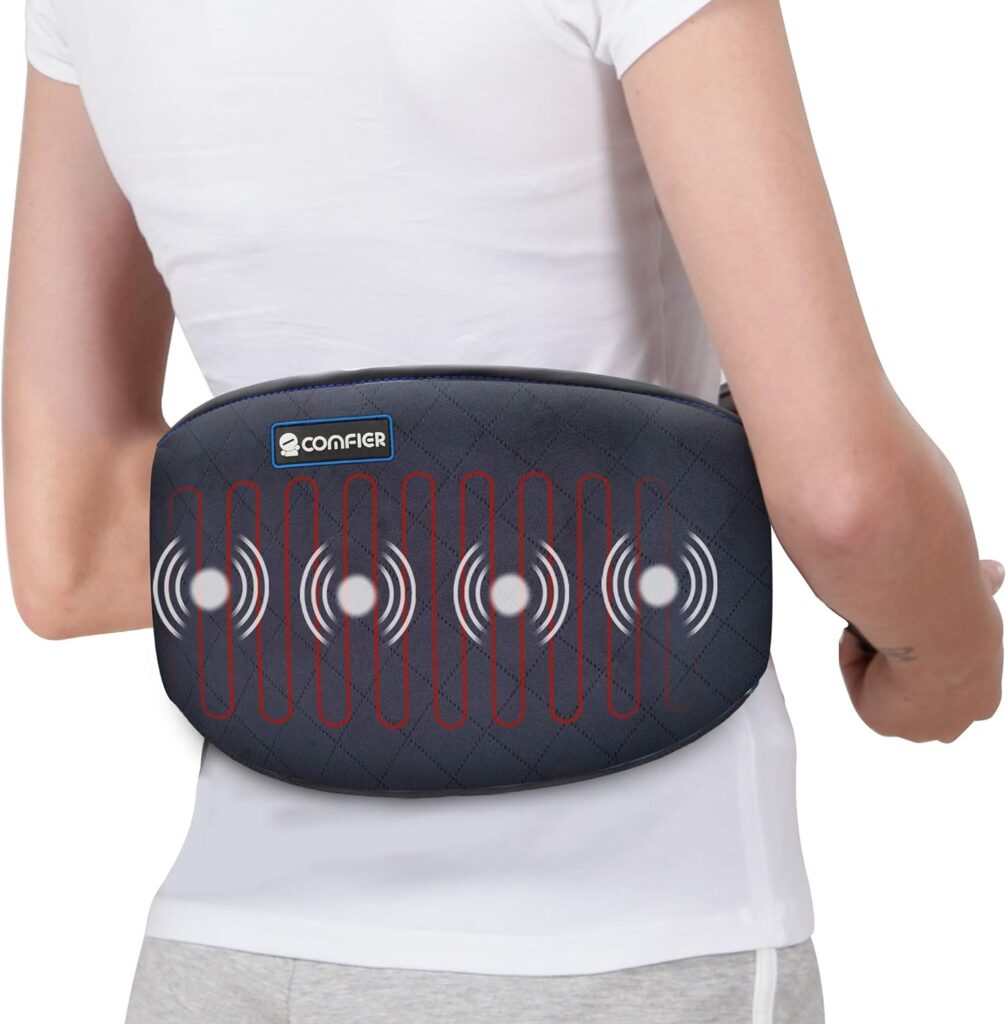 COMFIER Heating Pad for Back Pain,Heat Belly Wrap Belt with Vibration Massage, Fast Heating Pads with Auto Shut Off, for Lumbar, Abdominal, Leg Cramps Arthritic Pain Relief, Gifts for Men Dad