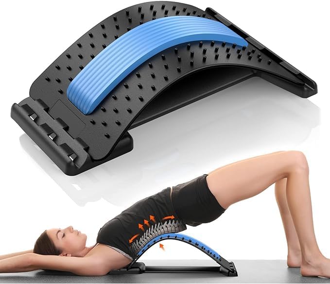 NNUIBY Back Stretcher for Lower Back Pain Relief, 3 Level Back Cracking Device for Herniated Disc, Scoliosis, Back Cracker Board，Spine Decompression