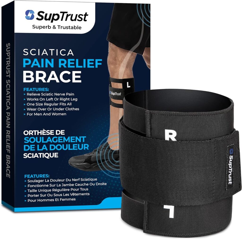 Sciatica Pain Relief Devices for Calf 14-19INCH, ReActive+ Sciatica Pain Relief Brace with Pressure Pad for Maximum Pain Relief for Sciatica, Sciatic Nerve Brace, Sciatica Nerve Pain Relief Product by Suptrust 2023, Better Sciatica Brace Than What Youve Seen On TV