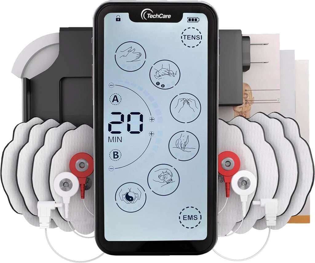 Tens Unit Muscle Stimulator 24 Massage Mode Tens EMS Machine Device Touchscreen Massager Intensity Deep Tissue Shoulder Pain Relief Sciatica Tendonitis Plantar Fasciitis